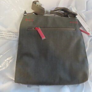 Sherpani Sadie solid Olive Green pulls flap crossbody bag New w Tags
